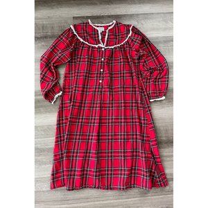 Lanz Of Salzburg Red Plaid Flannel Nightgown Size S Pajamas